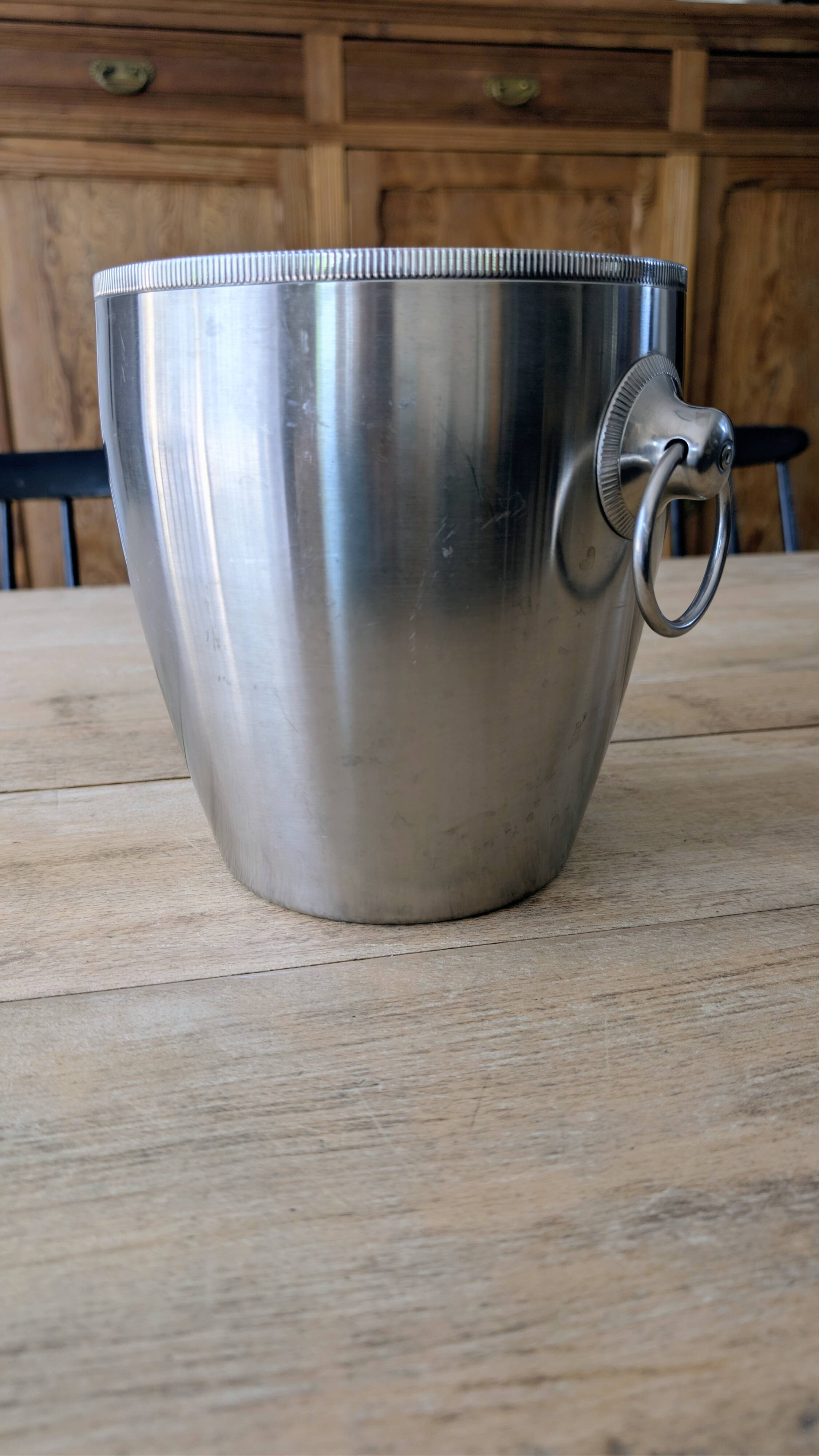 Vintage French stainless steel champagne bucket Létang Rémy