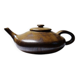 Vintage Japanese-style teapot from the 70s-90s, handmade brown stoneware signed Pichon.