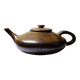 Vintage Japanese-style teapot from the 70s-90s, handmade brown stoneware signed Pichon.