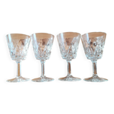 Lot de 4 Verres à Pieds arlequin  en Cristal