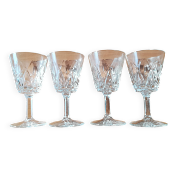 Lot de 4 Verres à Pieds arlequin  en Cristal