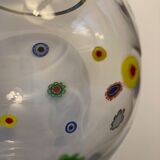 Vase ball inlays millefiori multicolored 70s