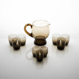 Ensemble carafe et verres fumés