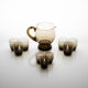 Vintage decanting set in smoked glass