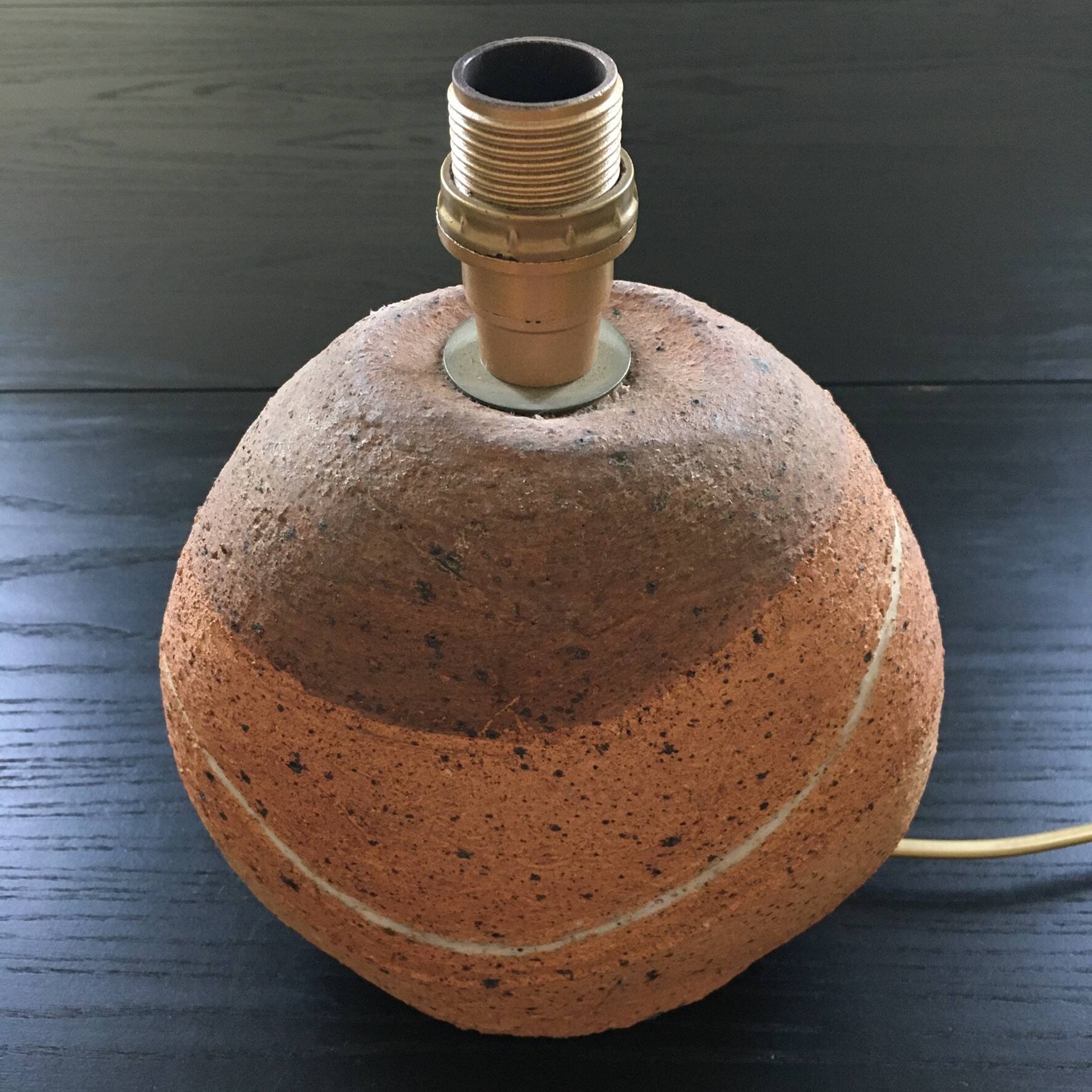Pied de lampe 70´s en grès bicolore