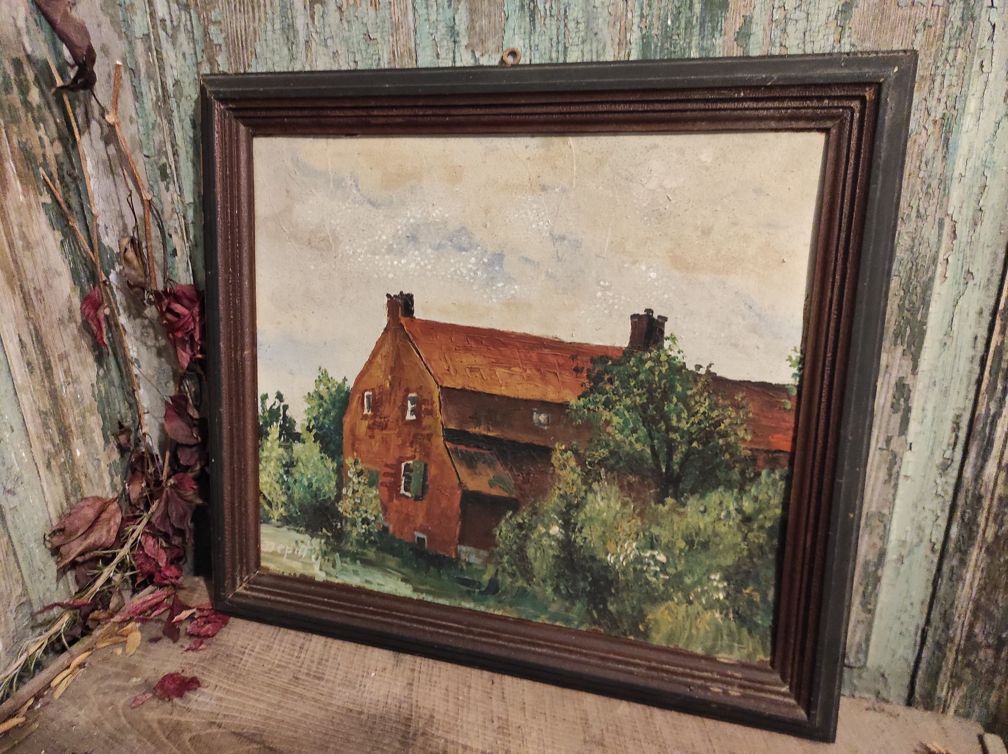 French vintage oil painting, signed Deputy