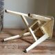 Old workshop stool in patinated solid wood