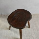 Tabouret en bois massif, art populaire