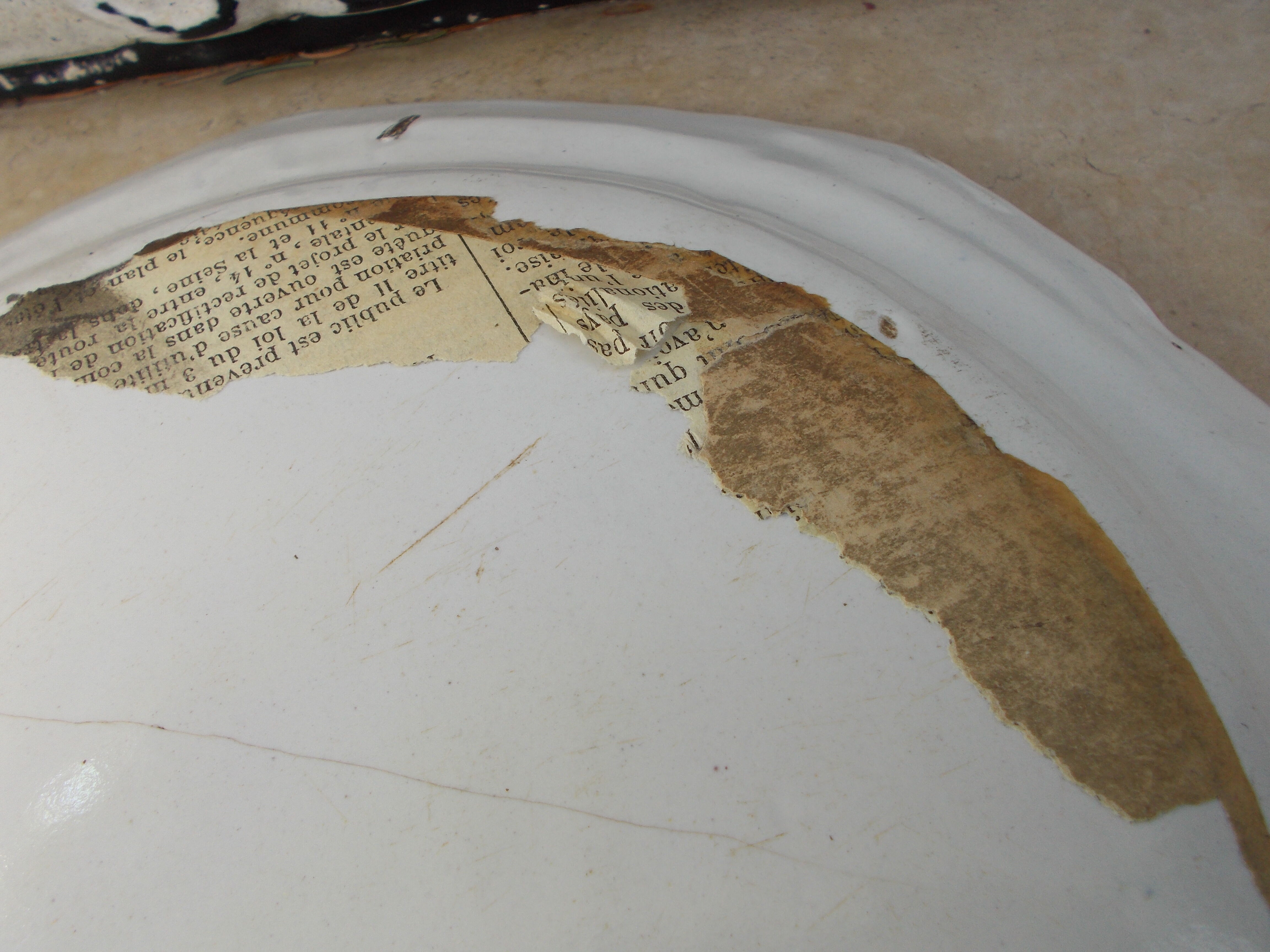 Old faience plate of Moustiers