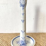 Ceramic candle holder with floral decoration, Brittany
