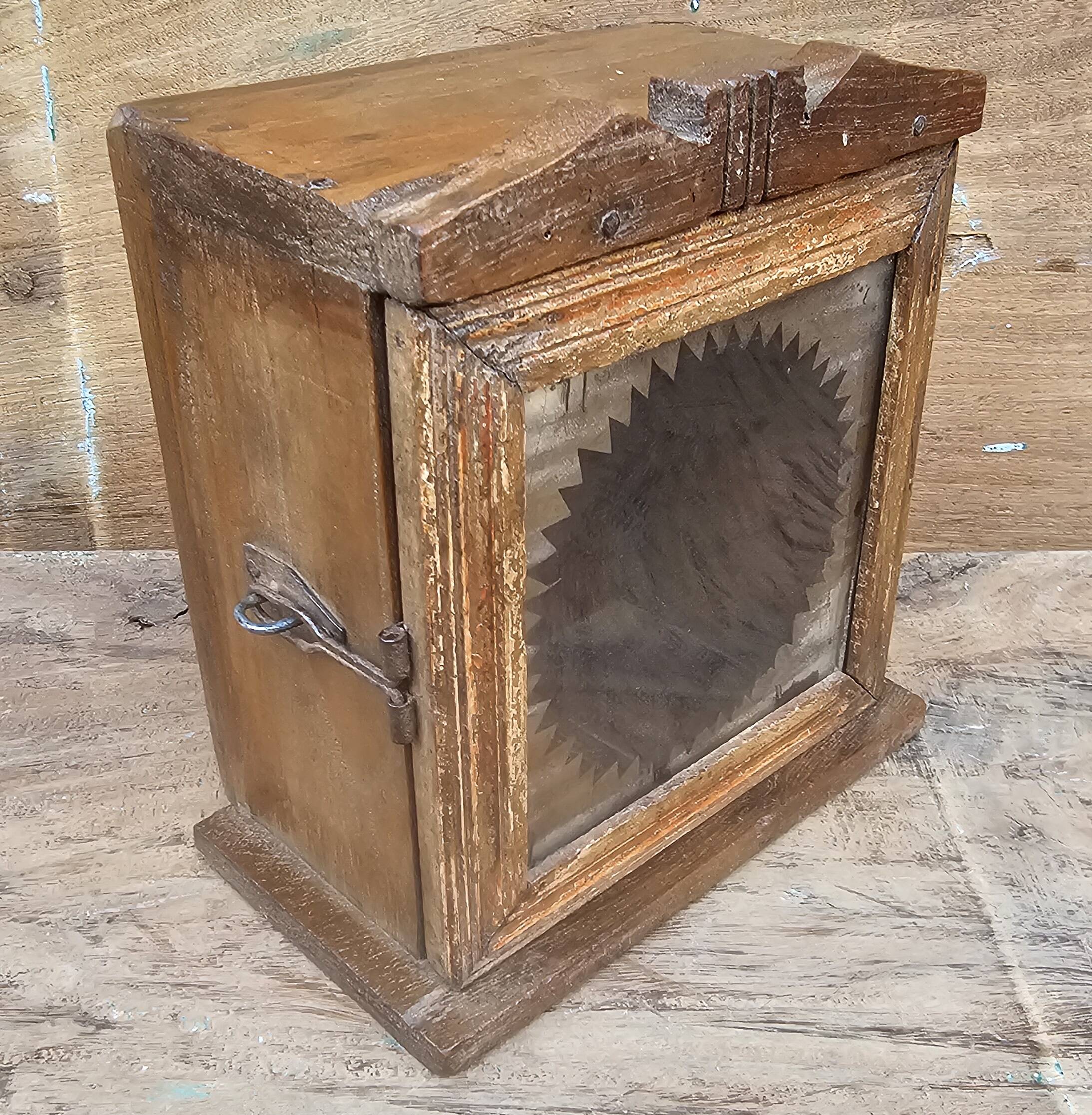 Art Deco teak wall display case