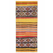 1970s Vintage Turkish Oushak Handmade Wool Cotton Orange Runner Rug 136x327