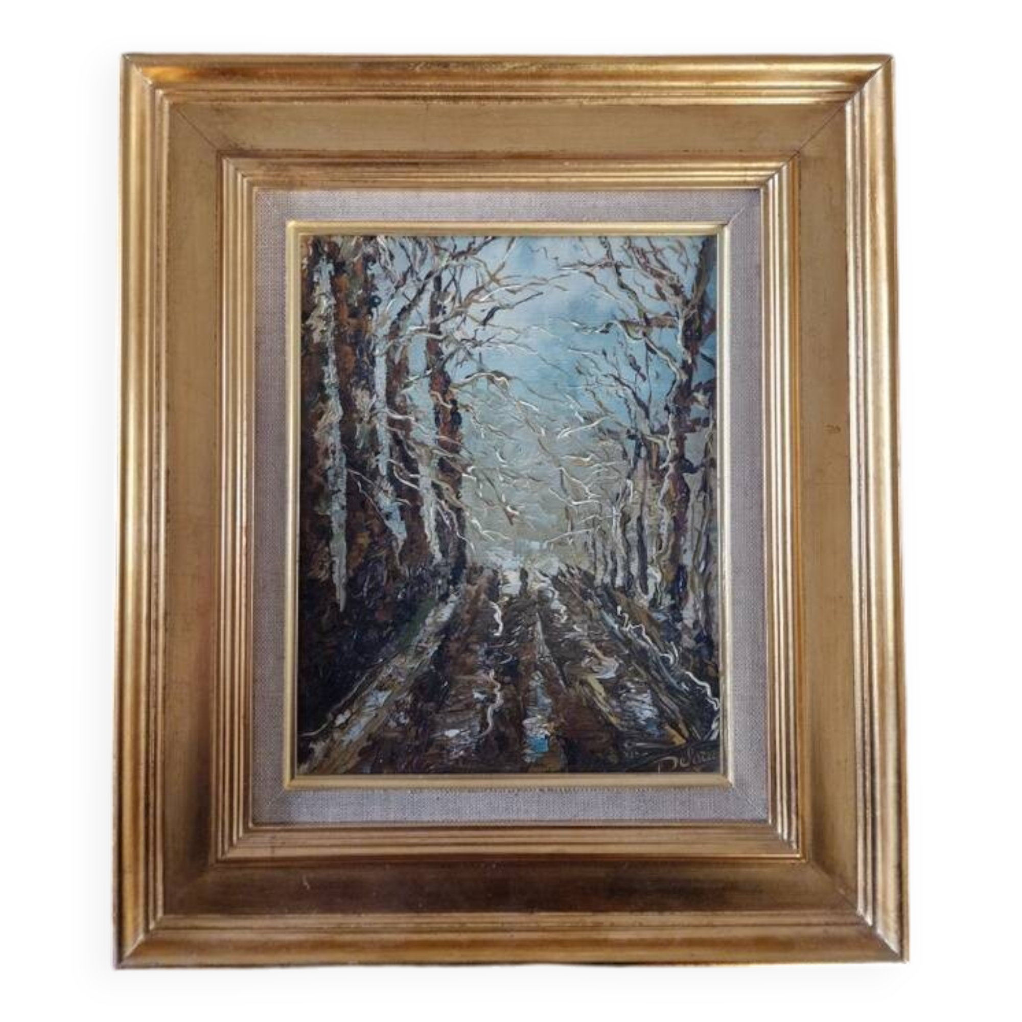 Lucien Delarue (1925-2011) - Oil on canvas - Forest landscape