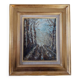 Lucien Delarue (1925-2011) - Oil on canvas - Forest landscape