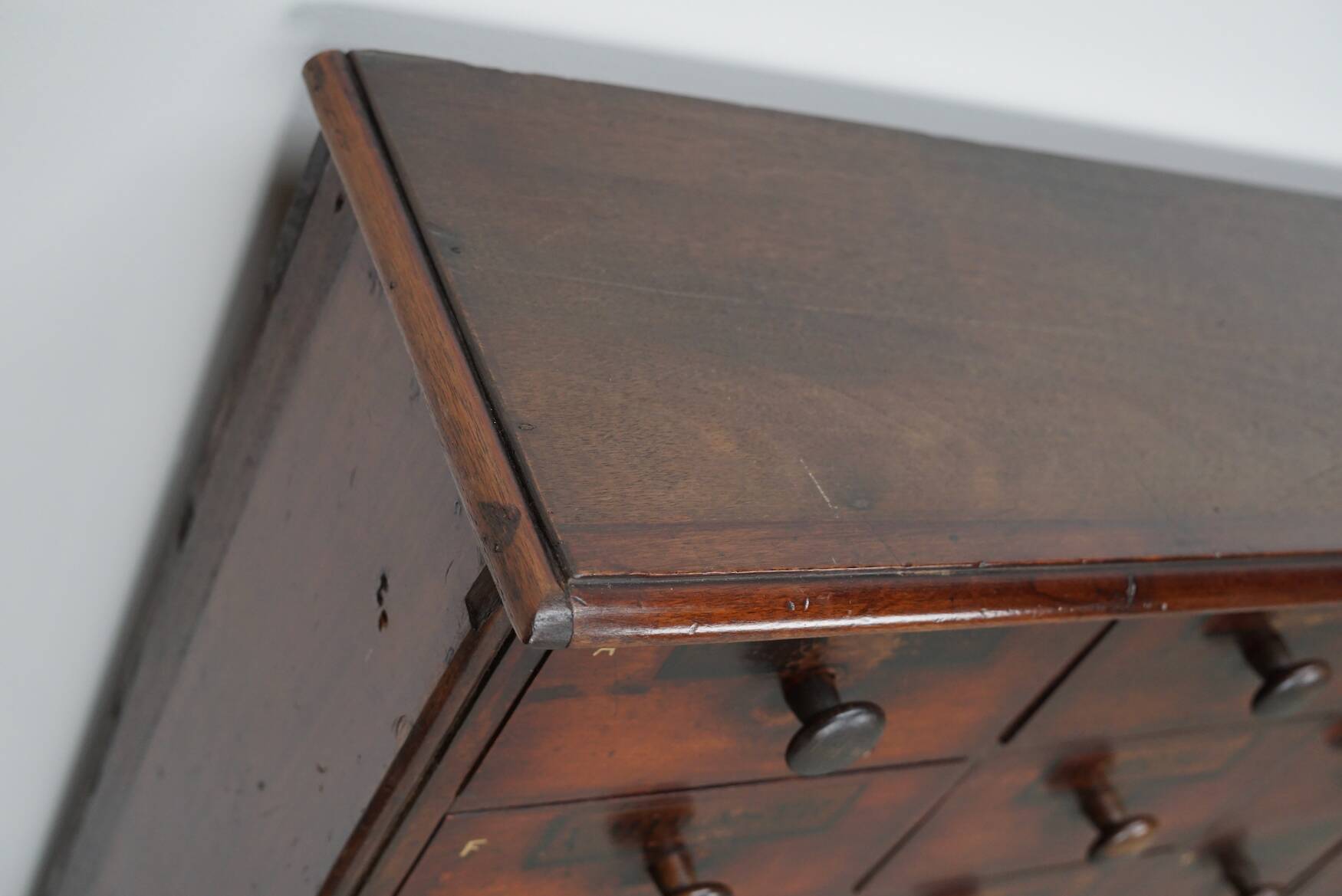 Antique Hardwood Apothecary Cabinet / Bank of Drawers, England, 19th Centur