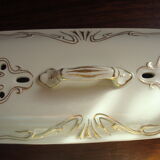 Brush holder and soap holder hamage nord, art nouveau, floral décor edging gold.