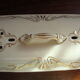 Porte brosse et porte savon hamage nord, art nouveau, décor floral liseré or.