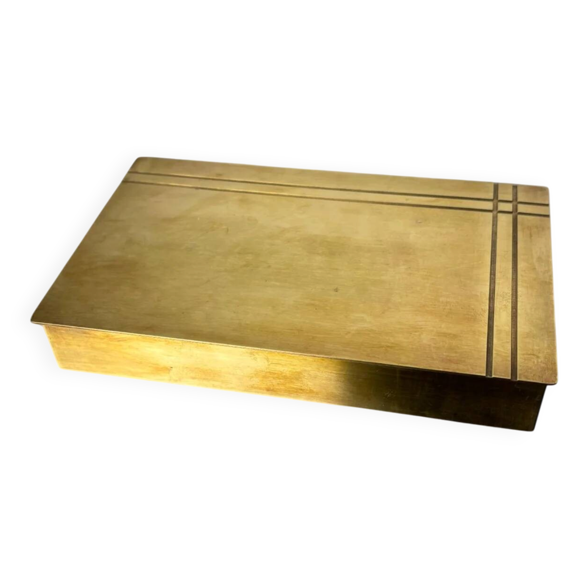 Art deco vanity box in brass, France, 1930s