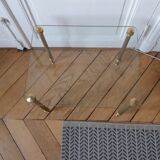 Coffee table in glass and gilded brass style Baguès
