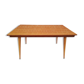60s varnished teak table