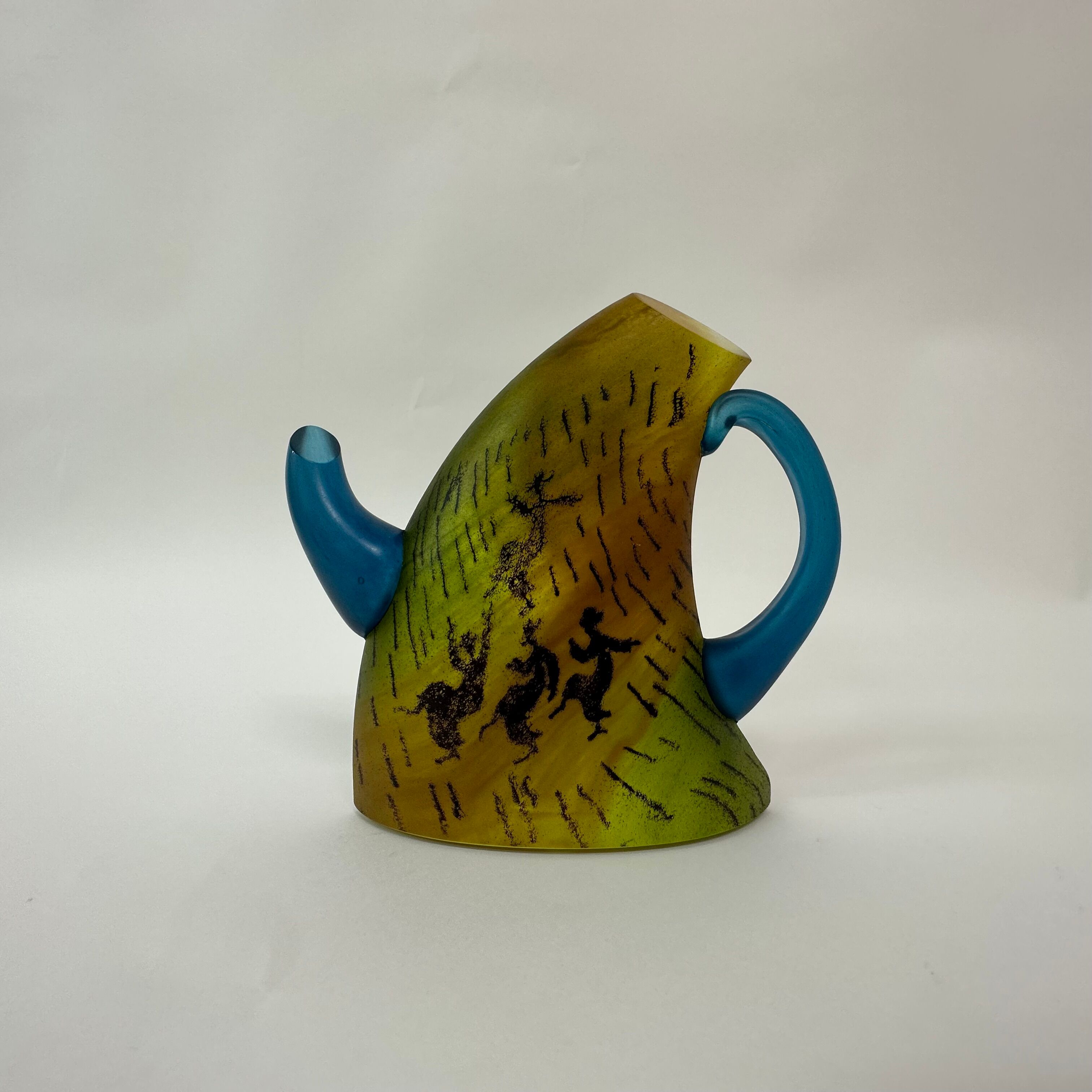 Kjell Engman for Kosta Boda Sweden Tea pot and mug Art glass , 1980's