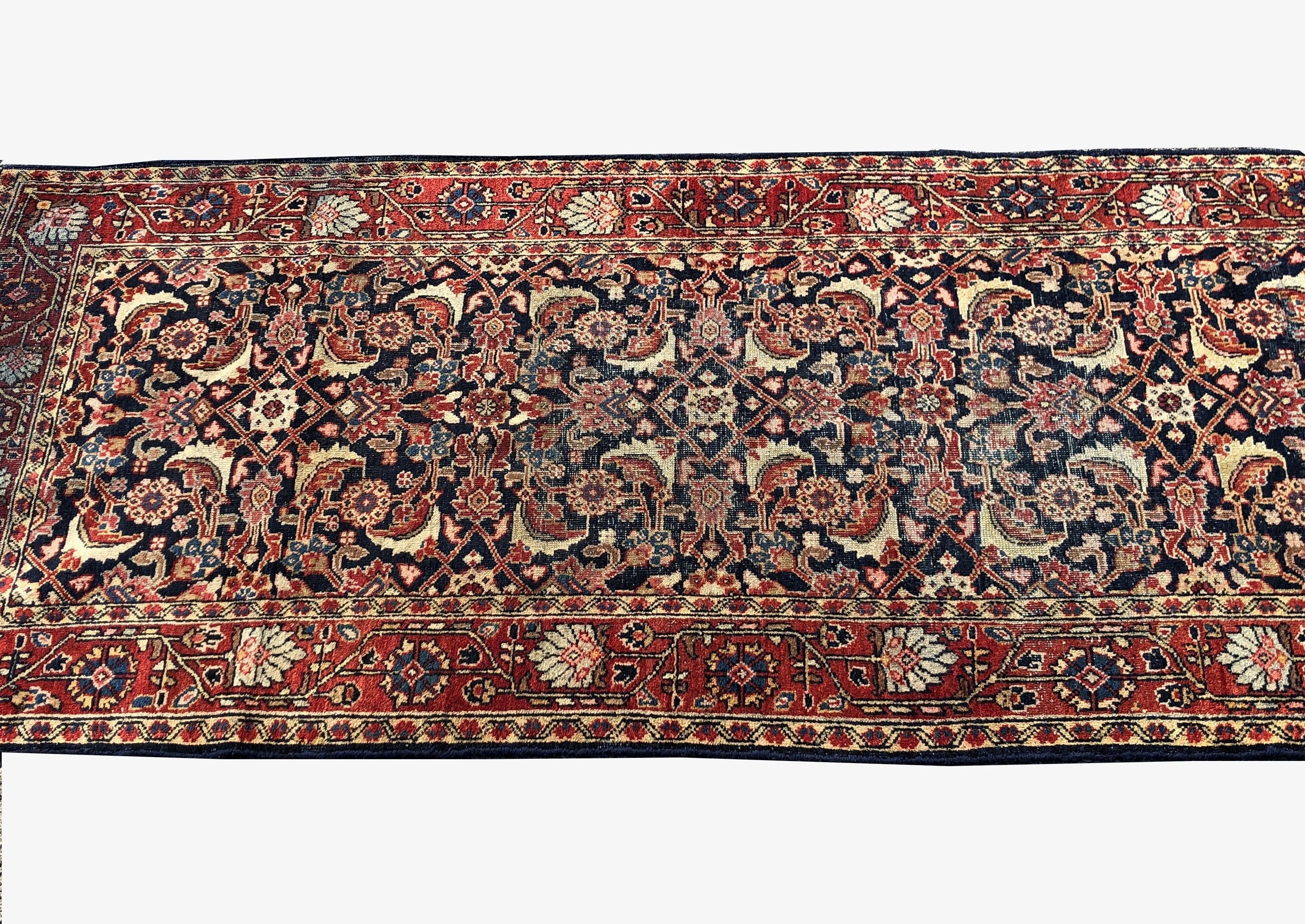 Oriental carpet iran persian Ancient MALAYER : 1.12 X 2.80 M