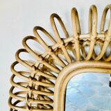 Rattan mirror, circa 1960 54x54cm