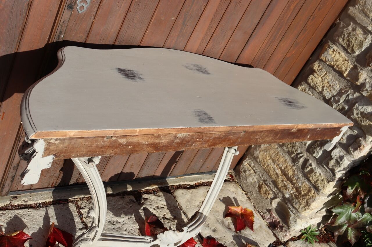 Carved wooden console