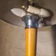 Mushroom Lamp black matte - 43x32 Space-Age 1970s - 90, liner lamp