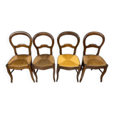 Set of 4 Louis XV style chairs in walnut, 19th century