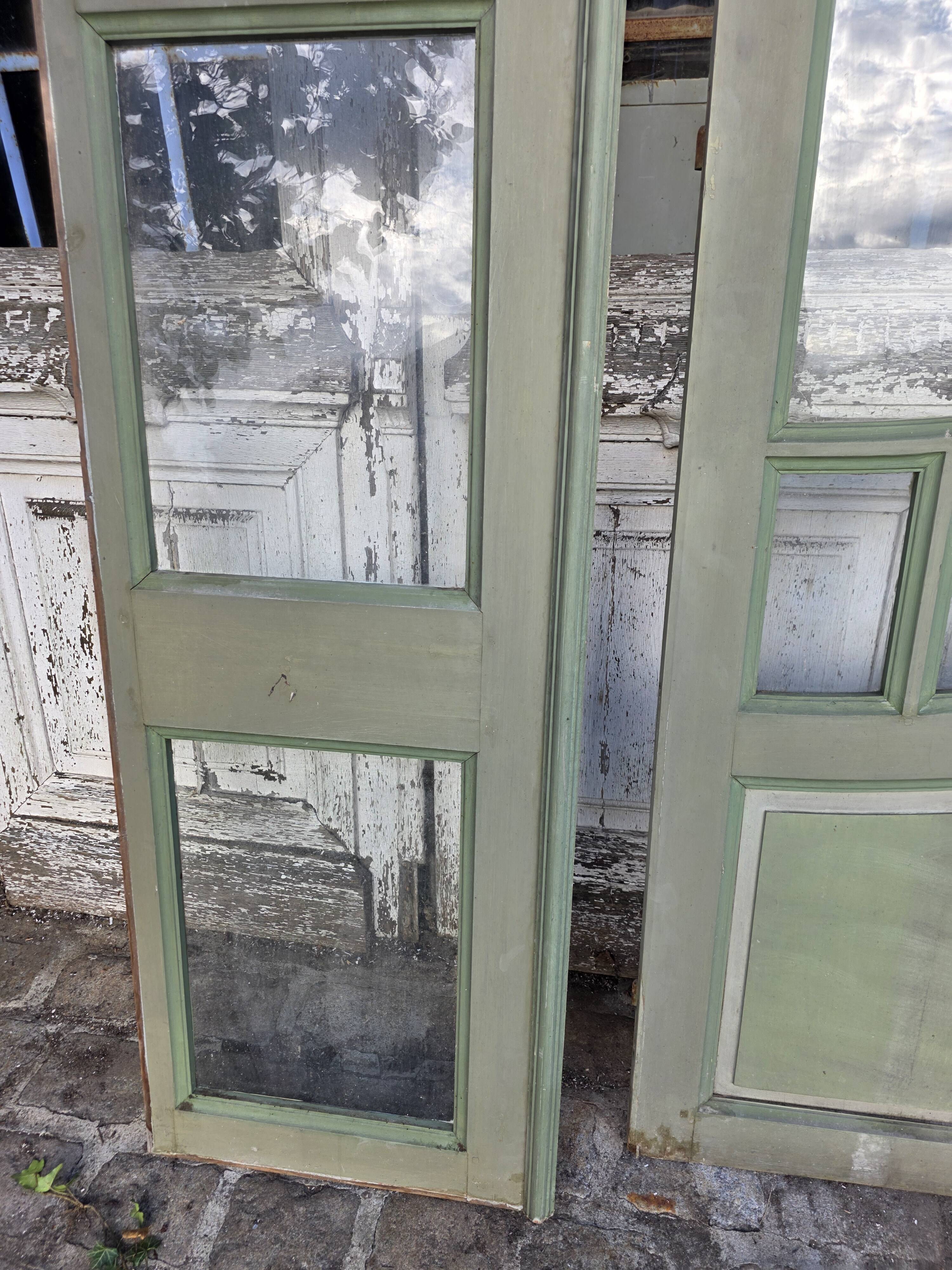 4 Art Nouveau partition doors + transom