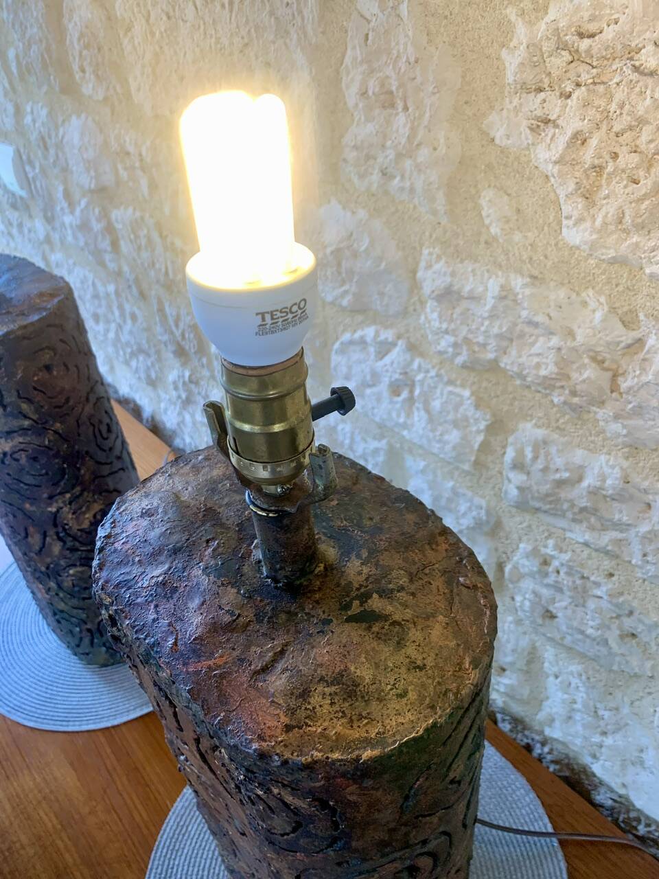 Pair of Brutalist table lamps by Irv Bramberg, 1960s