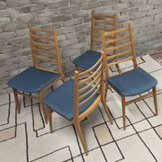 Set of 4 vintage Scandinavian chairs from the 1960s.