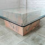 Table basse en marbre et verre