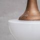 Large mid-century metal and opaline glass french pendant light