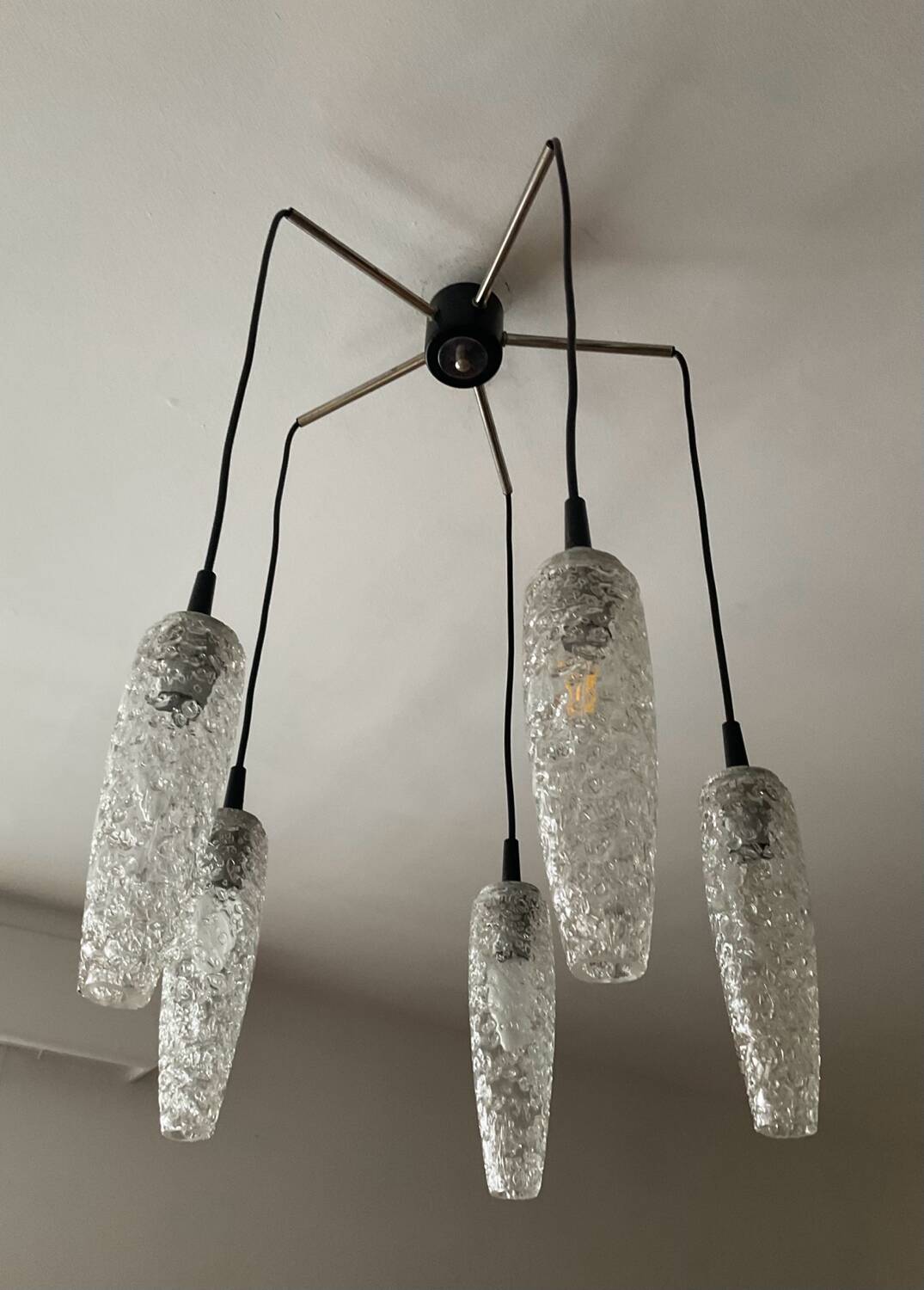 Vintage 5-light chandelier from the 60s