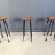 Tabourets de bar vintage en fer forgé français, années 1960 - lot de 3