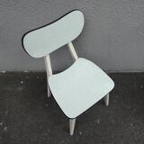 2 chaises en formica vert d'eau