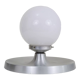 Brushed metal bedside lamp and white opaline globe, year 70