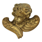 Vintage Angel Head Bust Gilded Plaster Wall Decoration 20cm