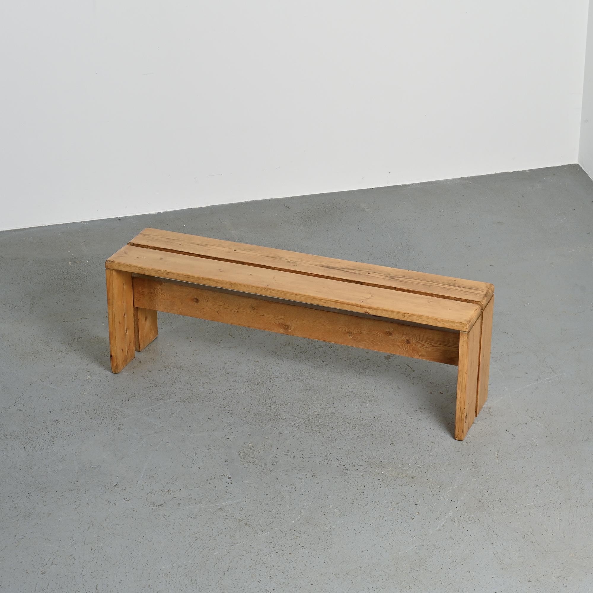 Banc en pin massif, Les Arcs, circa 1973