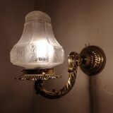 Brass and glass "art deco" wall light 1940