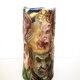 Unique Vintage Hand-Painted Vase with Faces Ascribable to Tullio d'Albisola