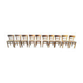 Set of 10 wooden bistro chairs