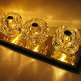 Applique en laiton et en verre de Peill et Putzler années 1970