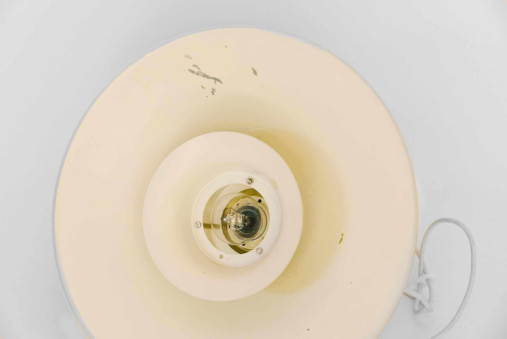 Brass colored aluminium pendant light, Denmark 1970s