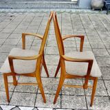 Set of 4 chairs and a pair of vintage eva armchairs by nils koefoed