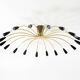 Huge 18-arm mid-century modern brass Sputnik ceiling lamp | Ø 113 cm