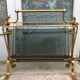 Revised door in brass and smoked glass