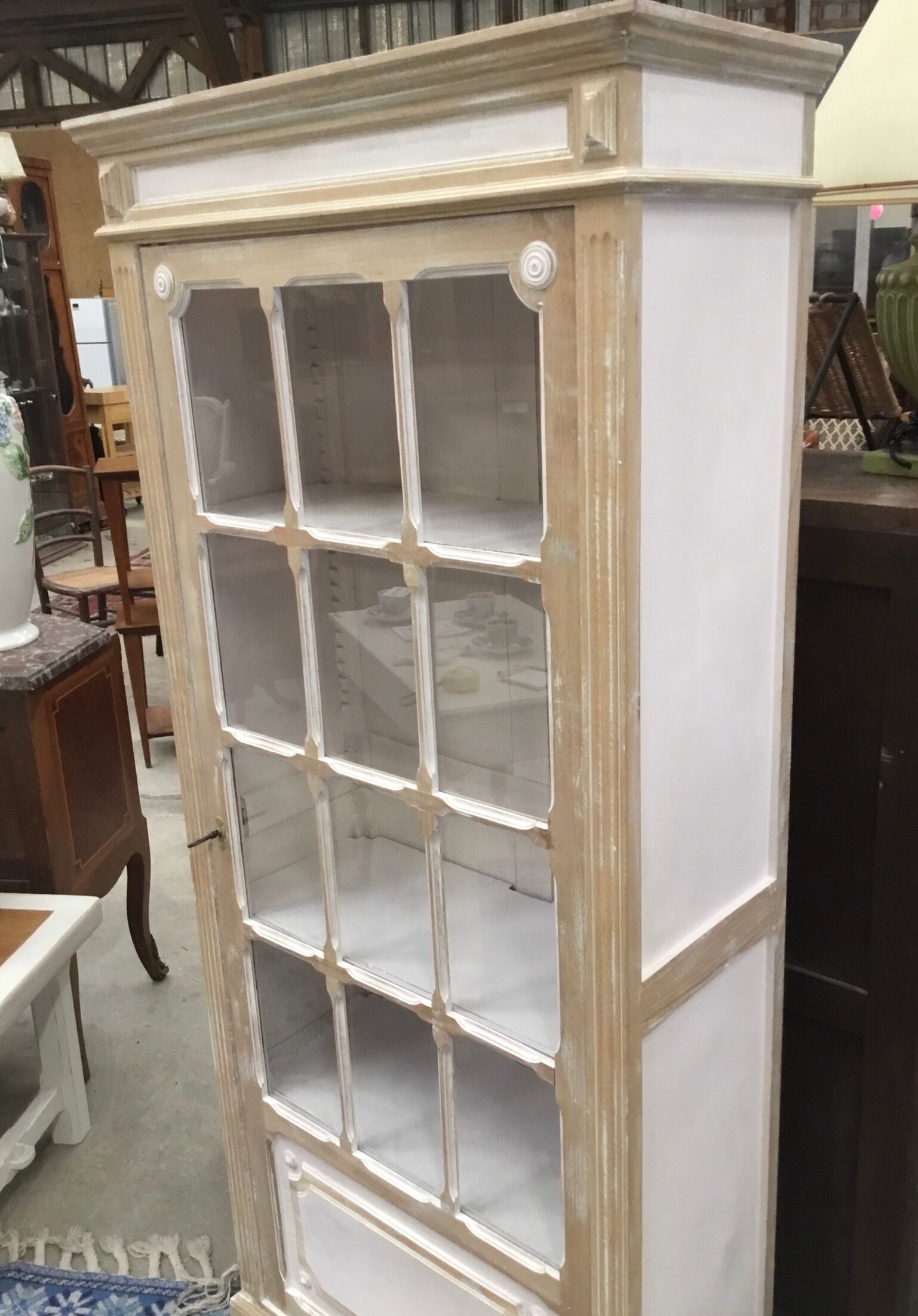 Painted window with a glass door